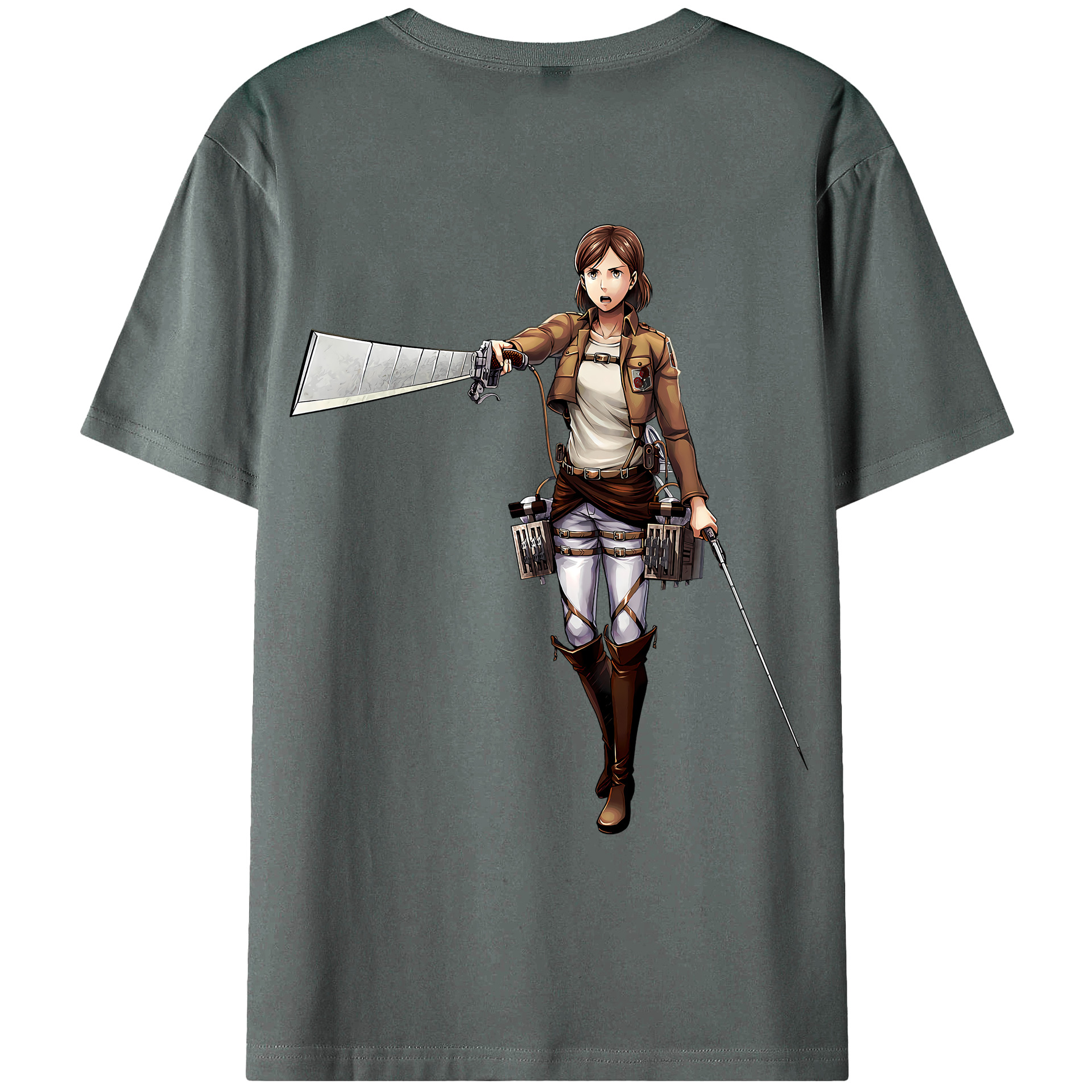 （画像用） 進撃の巨人 Attack on Titan 綿100％ メンズ半袖Tシャツ（バックプリント） 通気性